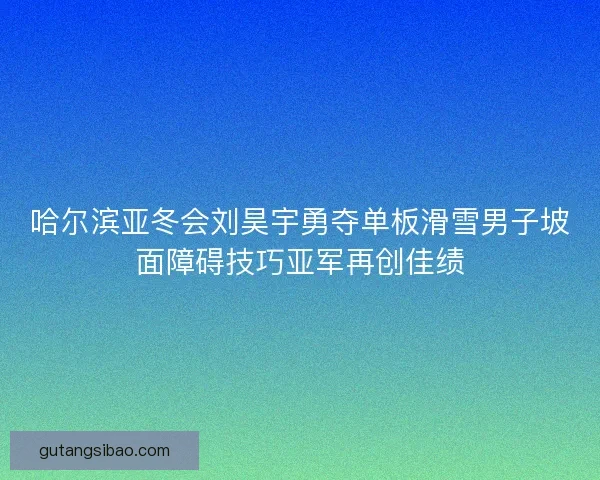 哈尔滨亚冬会刘昊宇勇夺单板滑雪男子坡面障碍技巧亚军再创佳绩
